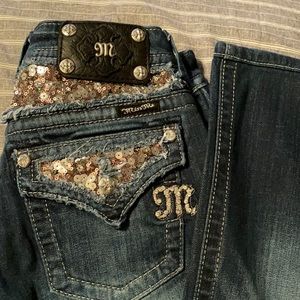 MISS ME Bootcut Jeans flap bling